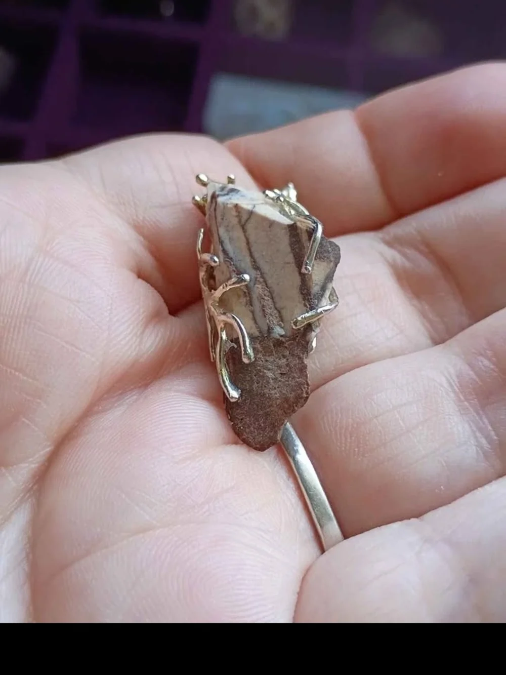 Ancient Pathways: Brown Zebra Jasper Relic Pendant